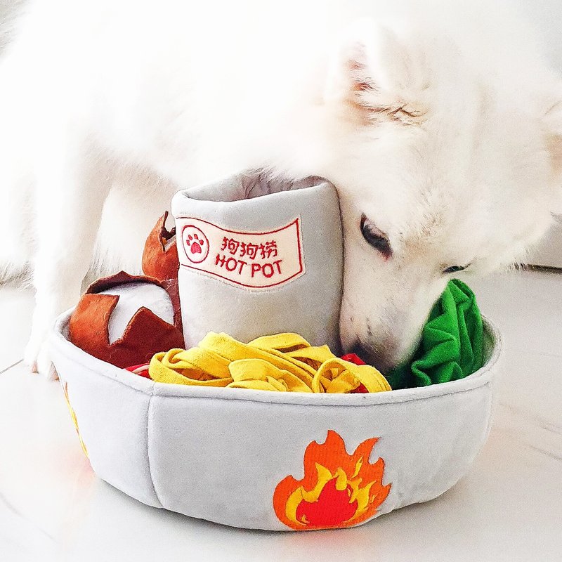 Furball Steamboat Hot Pot Interactive Nosework Toy - ของเล่นสัตว์ - ผ้าฝ้าย/ผ้าลินิน สีเงิน