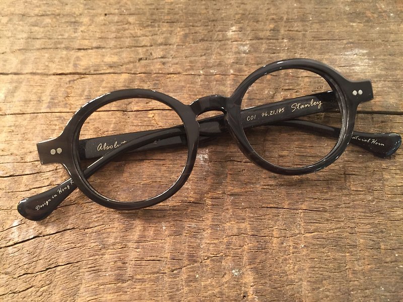 Absolute Vintage - Stanley Street(士丹利街) 圓形幼框板材眼鏡 - Black 黑色 - 眼鏡/眼鏡框 - 塑膠 