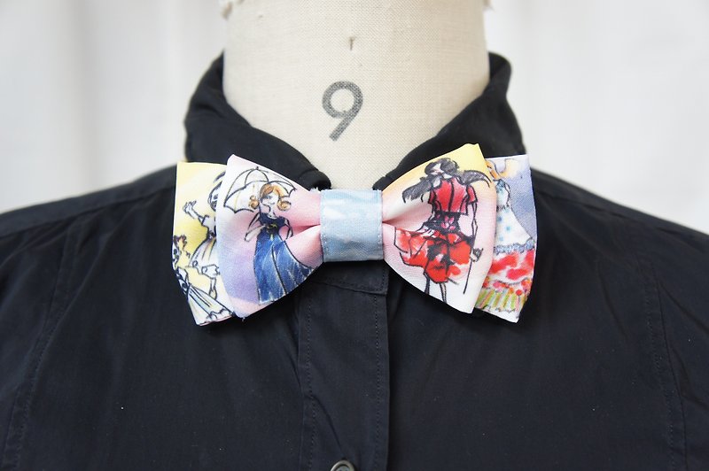 Bow tie / Fashion sketch 蝶ネクタイ／デザイン画 - 領帶/領帶夾 - 聚酯纖維 黃色