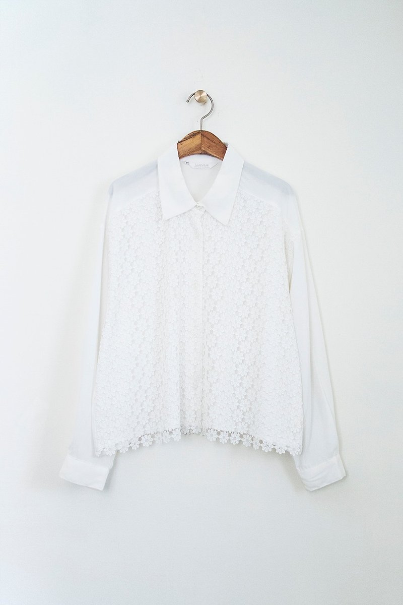 バナナフライインヴィンテージ古風な長袖の白いシャツ - トップス - その他の素材 