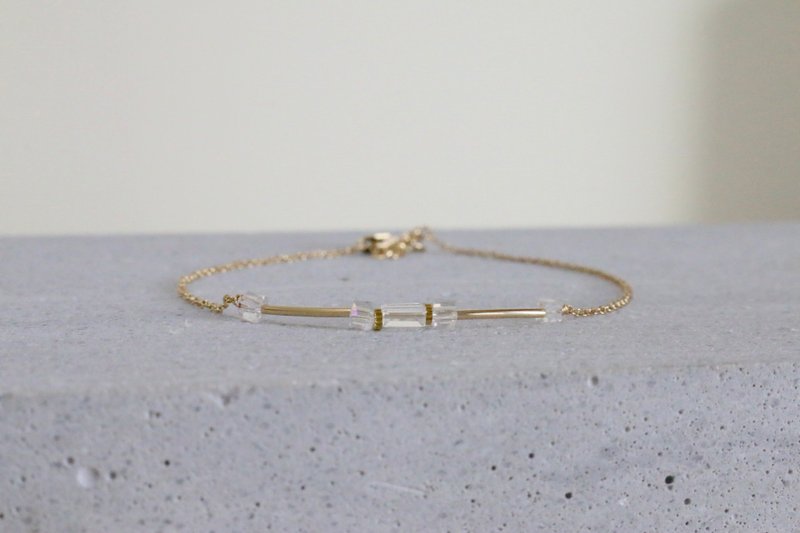 手鍊 14k包金 透明 - 小畫家 - - 手鍊/手環 - 玻璃 透明