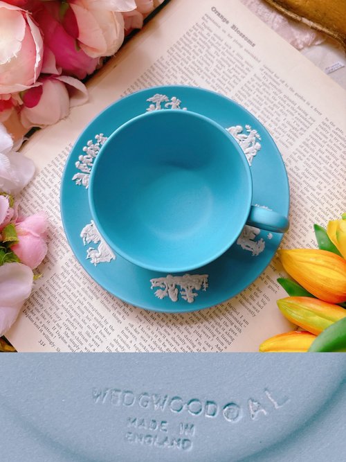 英国ボーンチャイナ ウェッジウッド ジャスパーブルーレリーフ