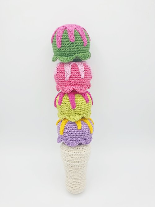 TiffyHappyCrafts Ice Cream Cone Stacking Toy | Amigurumi Crochet PATTERN PDF