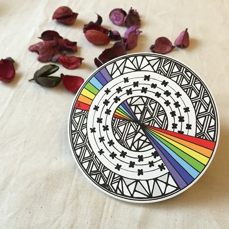 Ceramic Art Coaster/ Rainbow - Coasters - Other Materials Multicolor