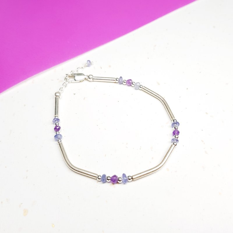 Starry Series - Tanzanite - Amethyst Sterling Silver Bracelet - Bracelets - Gemstone Purple