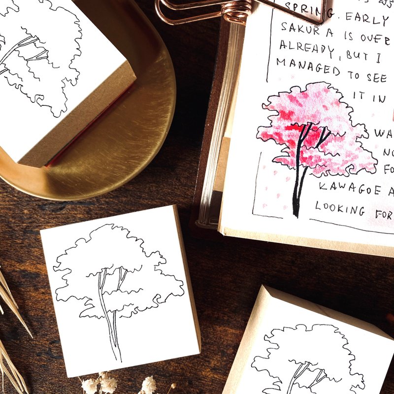 Tree rubber stamp - ตราปั๊ม/สแตมป์/หมึก - ไม้ ขาว