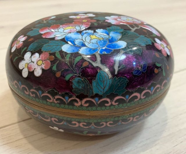 光の骨董品 七宝七宝 エナメル 七宝花 大丸箱 宝石箱 宝石箱 宝石箱 C990 - ショップ vintage-box その他 - Pinkoi