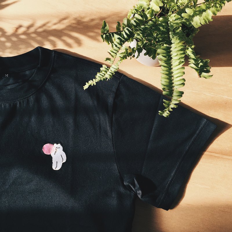 泡を吹くクマ Furry zoo T 半袖 - Tシャツ メンズ - コットン・麻 ブラック