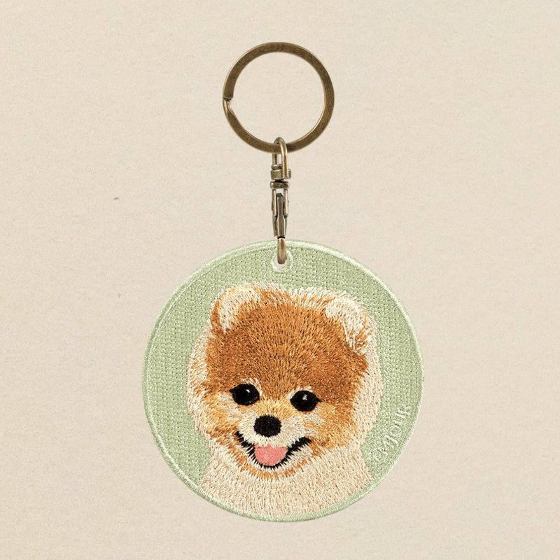 EMJOUR Double-sided Embroidered Charm - Brown Bomei | Simulation Embroidery - Charms - Thread Green