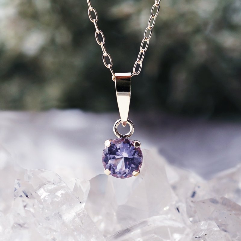 K18 Premium Purple Spinel Necklace Lilac - Necklaces - Gemstone Purple