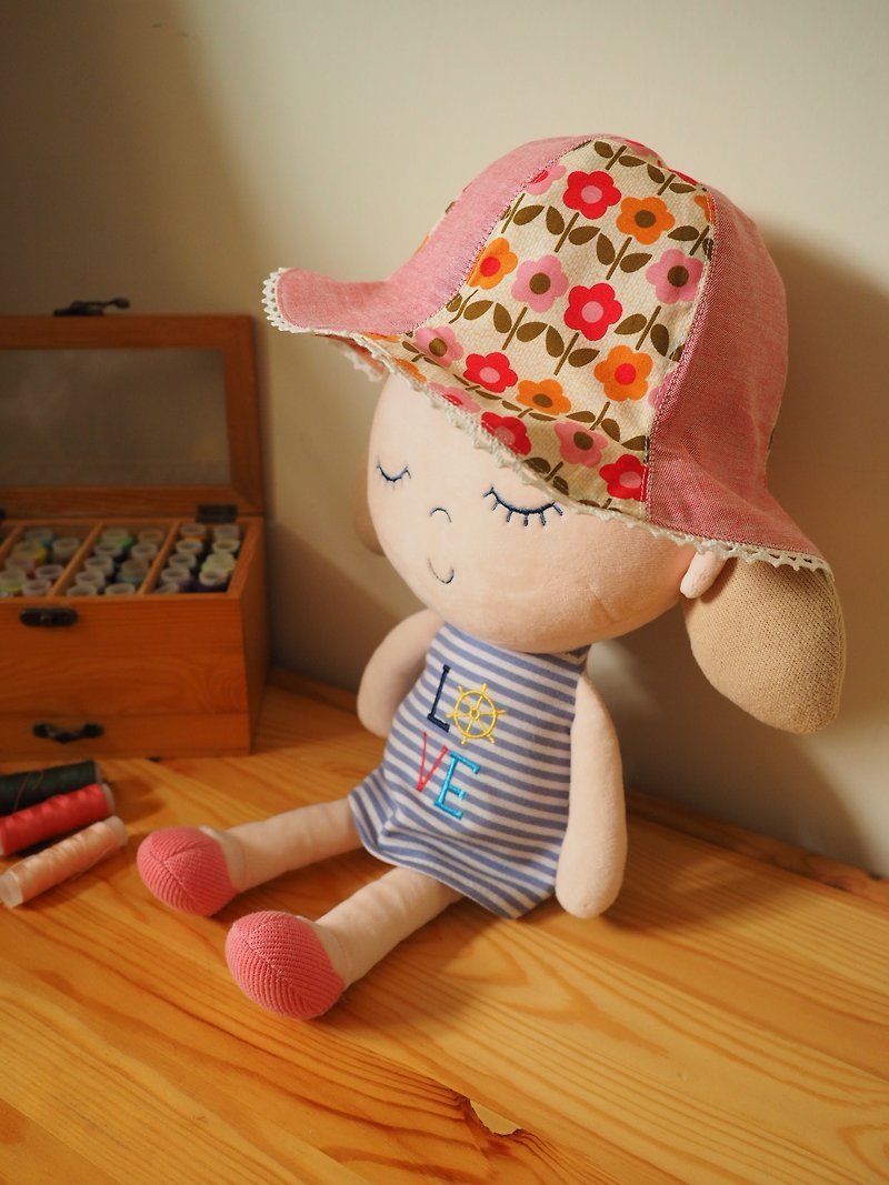Handmade  reversible sun protection hat floral pattern - Baby Hats & Headbands - Cotton & Hemp Multicolor