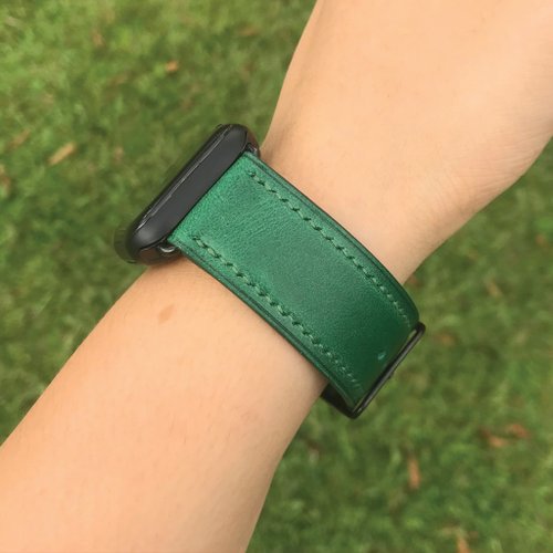 Bara Asah Workshop 【AppleWatch錶帶】綠色植鞣牛皮/法國防汗皮/義大利/真皮皮革