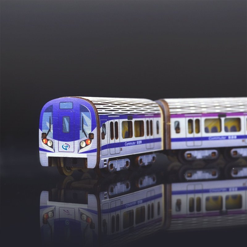 【機場捷運授權】立體造型組合拼木/DIY手作積木-機捷普通車 - 木工/竹藝/紙雕 - 木頭 