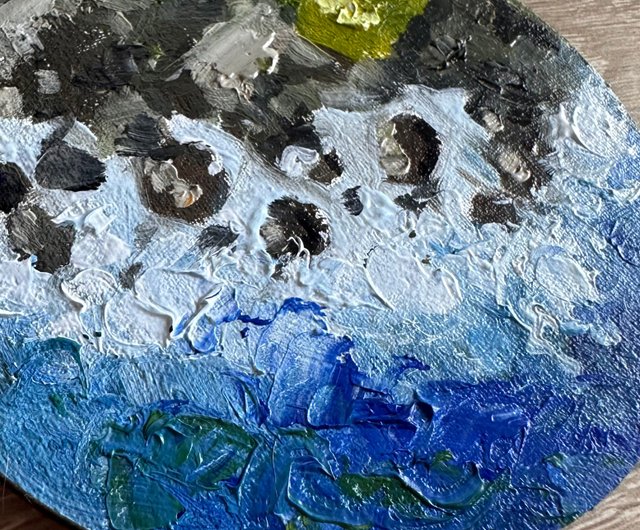 油絵 油彩 油彩画 絵 絵画 円形【丸い海】 油絵 油彩 油彩画 絵画 絵 円形【丸い海】 | HIROSHI1990