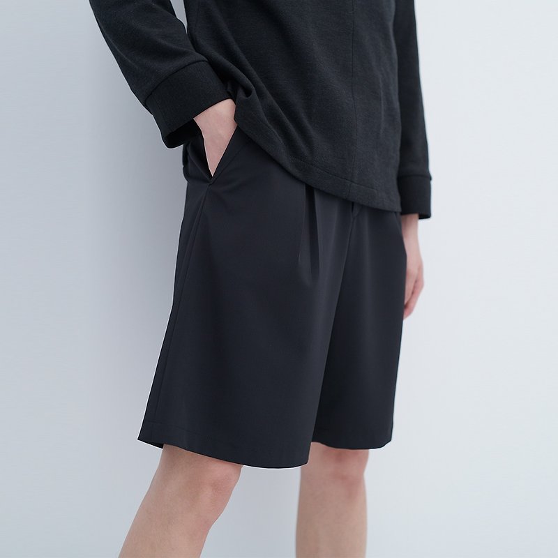 TRAN - Casual Pocket Shorts - กางเกงขายาว - เส้นใยสังเคราะห์ สีดำ