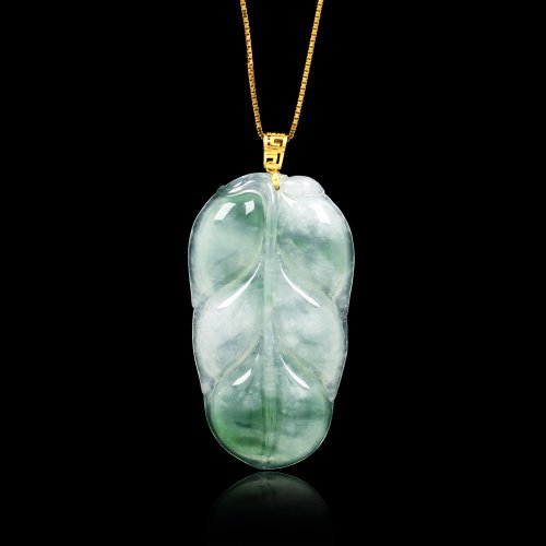正佳珠寶 Gemsrich Jewelry 【正佳珠寶】翡翠 冰玻璃種飄陽綠樹葉 翡翠葉子吊墜