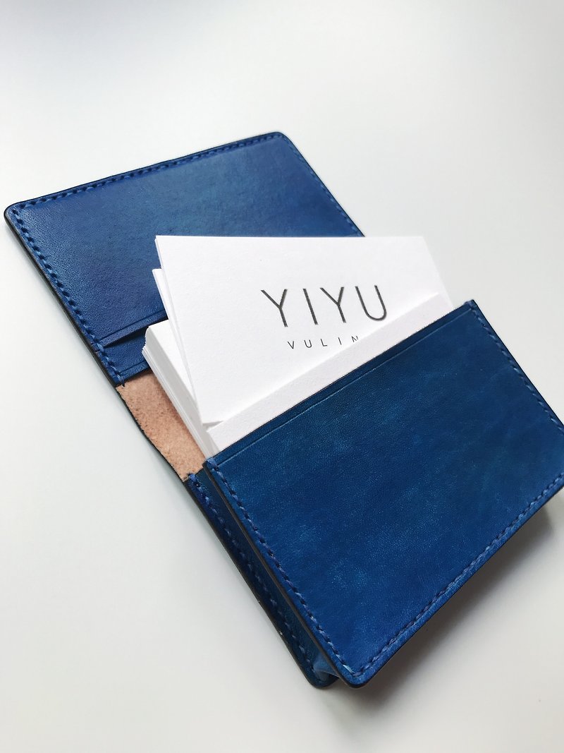 Leather Hand-made Card Holder - Card Holders & Cases - Genuine Leather Blue