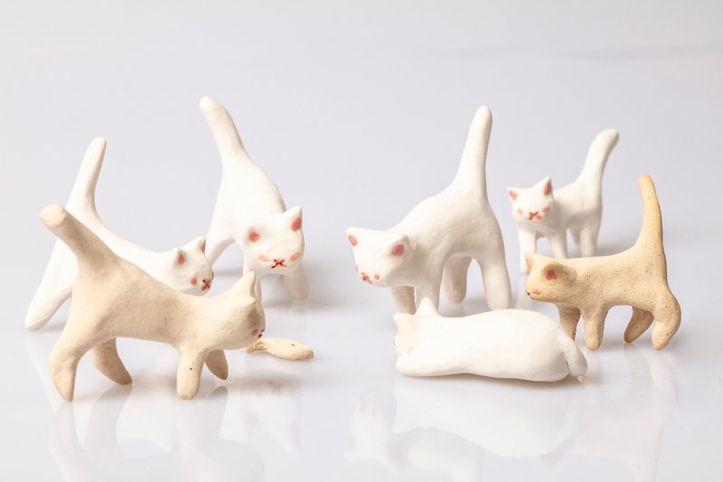 白貓系列—貓生百態 - 裝飾/擺設  - 陶 白色