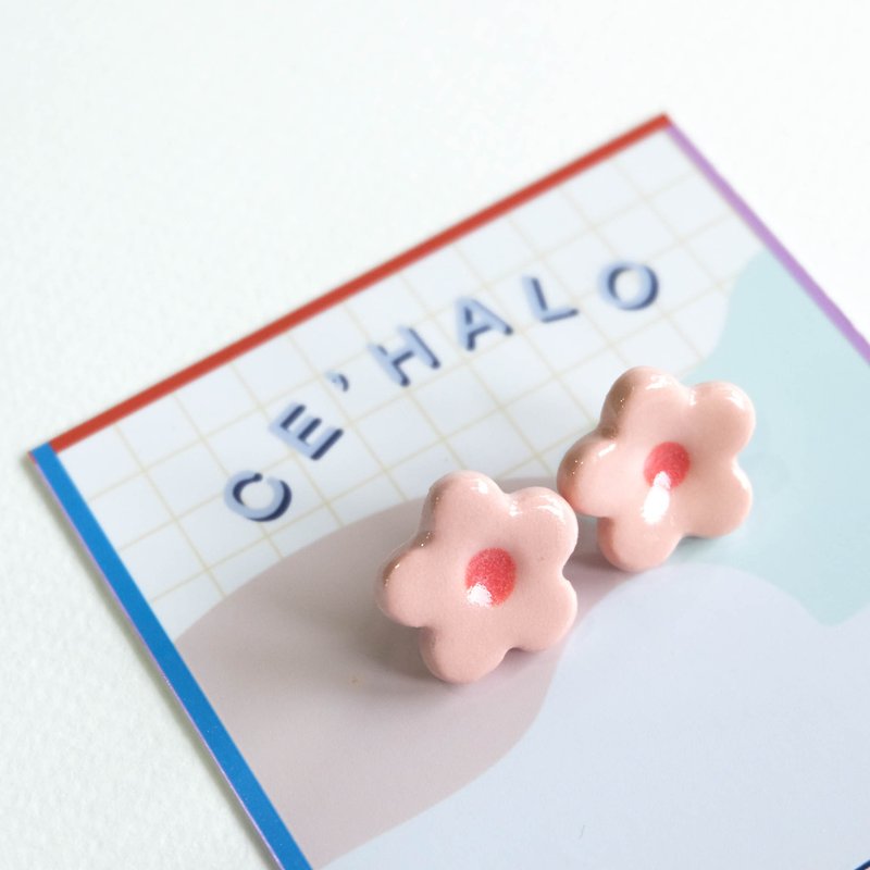 Flower Earring - Earrings & Clip-ons - Pottery Pink