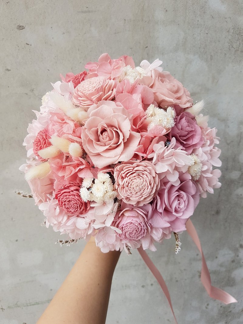 Haizang Design│Eternal Love. Pink flower bouquet / immortal flower - Dried Flowers & Bouquets - Plants & Flowers Pink