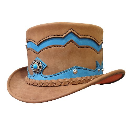 Wallets And Hats 4 U Voodoo Hatter El Dorado Double Crowned Top Hat Brown