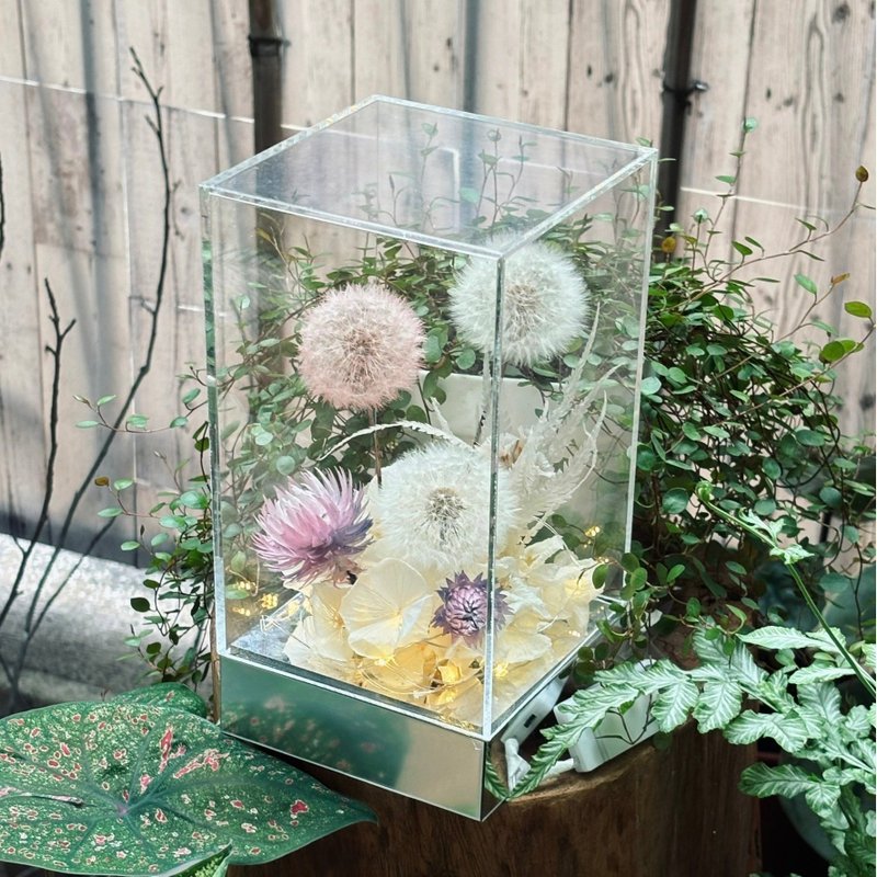 蒲公英 鏡面彩色迷霧紫雪款 LED夜燈 - 擺飾/家飾品 - 植物．花 