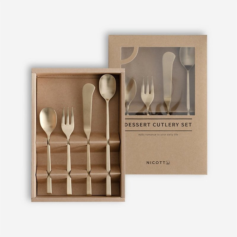 Korean 304 stainless steel dessert tableware set-spoon/butter knife/fork/long sp - ช้อนส้อม - สแตนเลส 