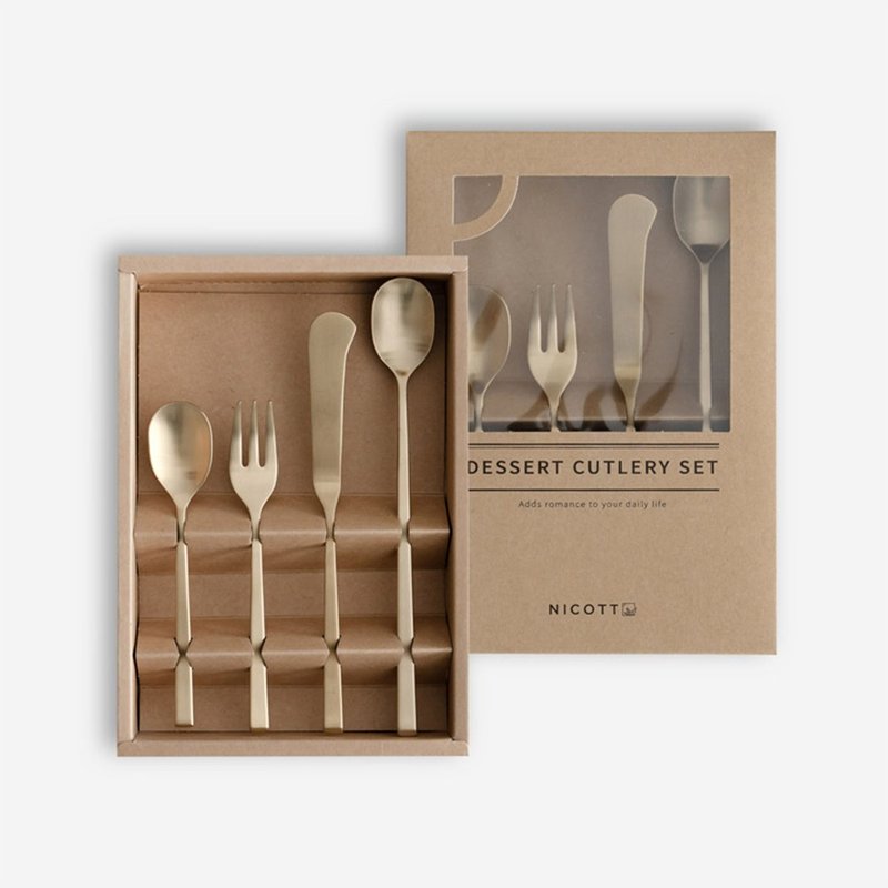 Korean 304 stainless steel dessert tableware set-spoon/butter knife/fork/long sp - ช้อนส้อม - สแตนเลส 