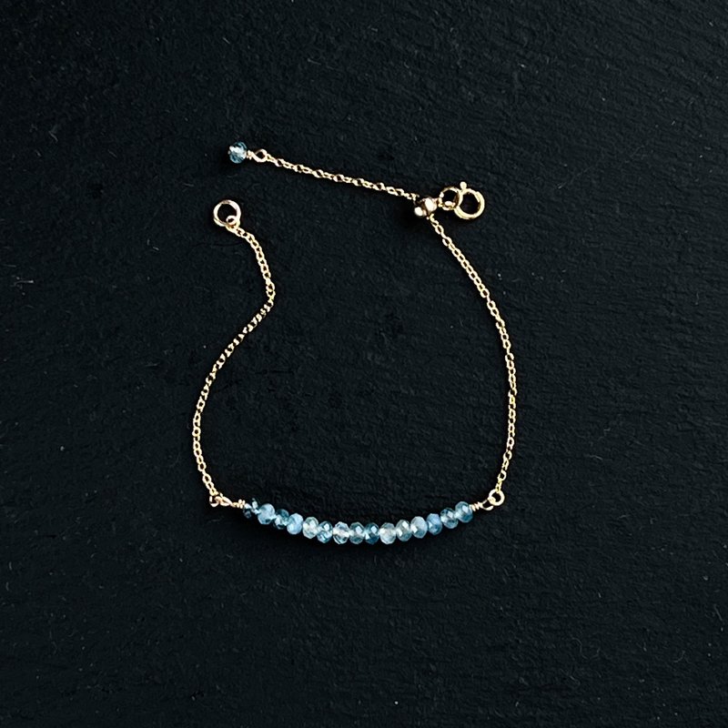 14kgf Aquamarine Stiick Bracelet Gift Box - 手鍊/手環 - 寶石 藍色