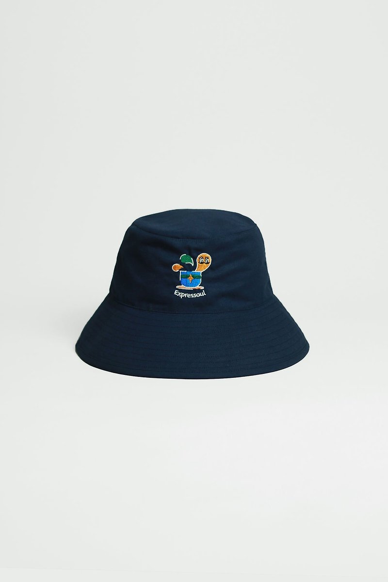 Expressoul Bucket Hat - หมวก - ผ้าฝ้าย/ผ้าลินิน สีน้ำเงิน