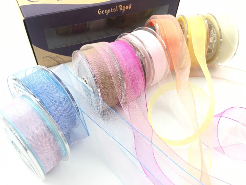 Petals ribbon embroidery beads/extremely thin two-color snow yarn 15mm8 colors/plum blossoms_free hot stamping storage - Knitting, Embroidery, Felted Wool & Sewing - Polyester Multicolor