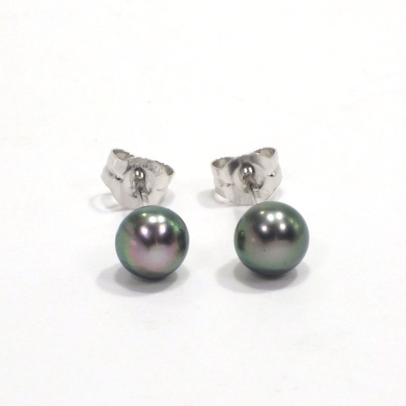 Tahitian Pearl South Sea keshi pearl stud earrings K14 white gold - Earrings & Clip-ons - Pearl 