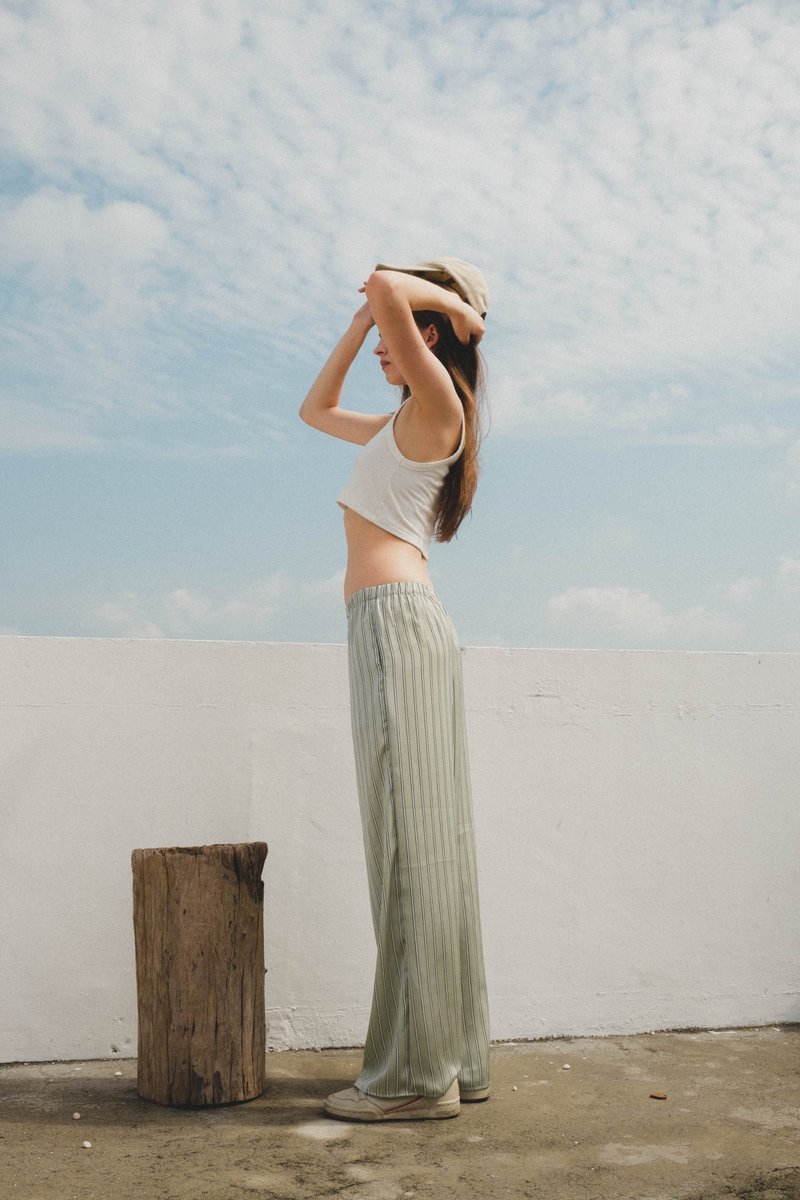 Bayday | SATURDAY PANTS VOL.1 | Jade Stripe - กางเกงขายาว - วัสดุอื่นๆ 