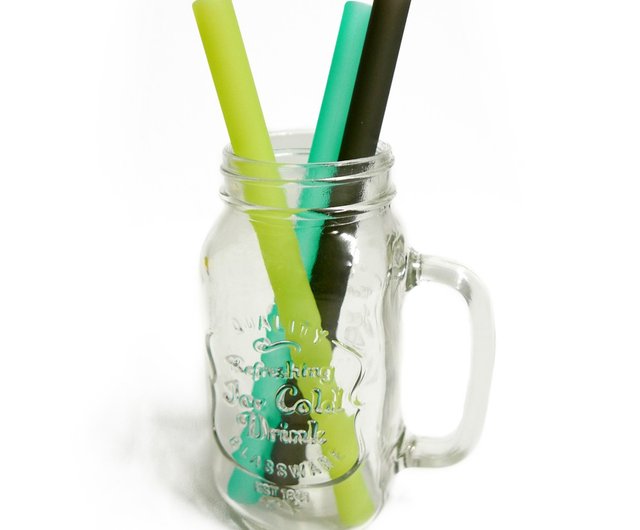 3pcs Reusable Silicone Drinking Straws