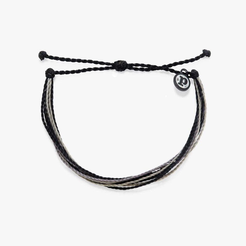 Pura Vida 美國手工 ONYX 黑灰瑪瑙 基本款可調式防水衝浪手環 - 手鍊/手環 - 防水材質 灰色
