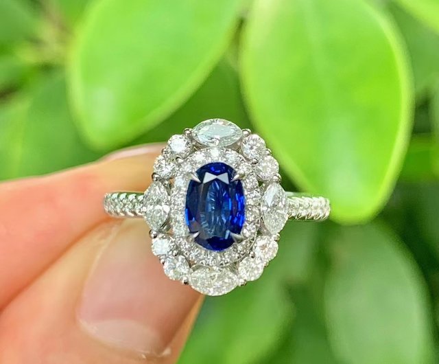 Taipei Aos Jewelry 1.01ct 未焼成ロイヤル サファイア リング - ショップ  台北オージージュエリー➤カスタマイズされたモアッサナイト、モアッサナイト リング・指輪 - Pinkoi