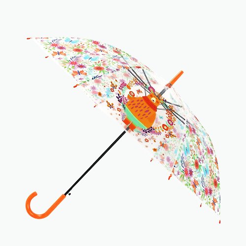 TDN 雙龍可愛動物透明傘 大傘面防風環保傘(熊)