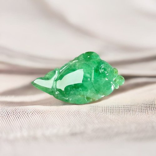 瓔珞珠寶盒 E.L.Jewelry Box 正陽綠翡翠年年有魚 | 天然緬甸玉翡翠A貨