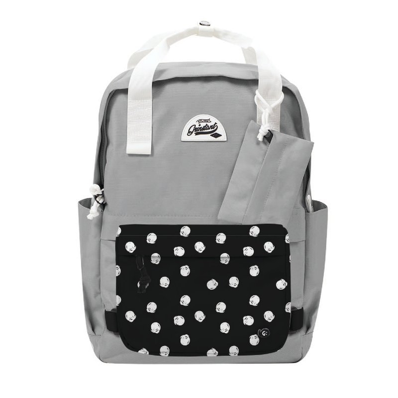 Grinstant Mix and Match Detachable 15.6-inch Backpack-Dream Series (Light Gray with White Spots) - กระเป๋าเป้สะพายหลัง - เส้นใยสังเคราะห์ สีเทา