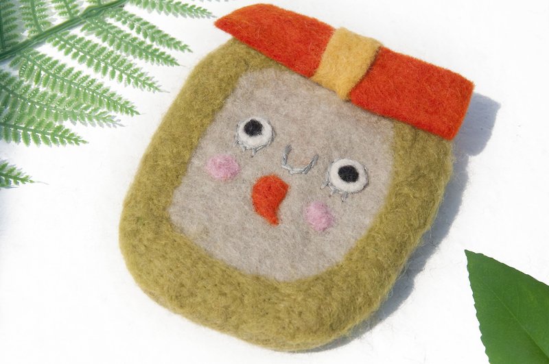 Youyou Card Holder Banknote Wool Felt Mobile Phone Bag Youyou Card Holder Identification Card Bag Wool Felt Small Pouch/Wool Felt Storage Bag/Change Purse/Youyou Card Holder/Wallet Christmas Gift-Japanese Sushi Monster - Coin Purses - Wool Multicolor