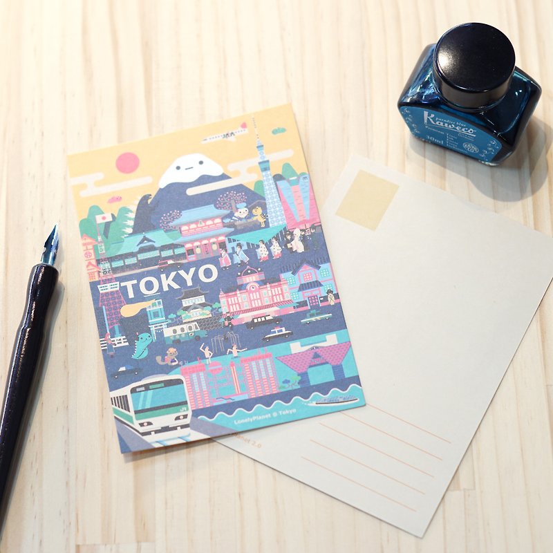 Lonely Planet Postcard-Tokyo Street View - การ์ด/โปสการ์ด - กระดาษ สีเหลือง