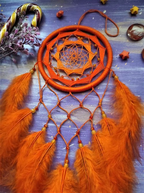 Beige dreamcatcher kit Feather wall hanging Shamanic amulet Bedroom boho  decor - Shop Purr Purple Dreams Wall Décor - Pinkoi