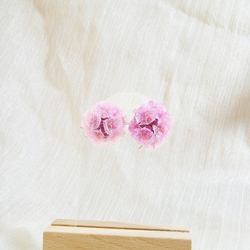 Matsumushi grass Purple Skin tone Post Clip-on | One Pair - ต่างหู - พืช/ดอกไม้ สีม่วง