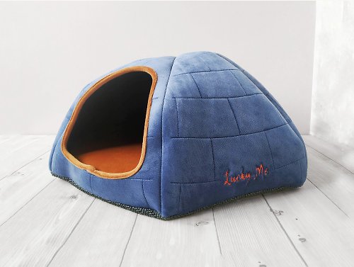 Lucky Me 寵物設計 冰屋2號- 紳士藍西裝 11種顏色 貓窩 貓奴入門款