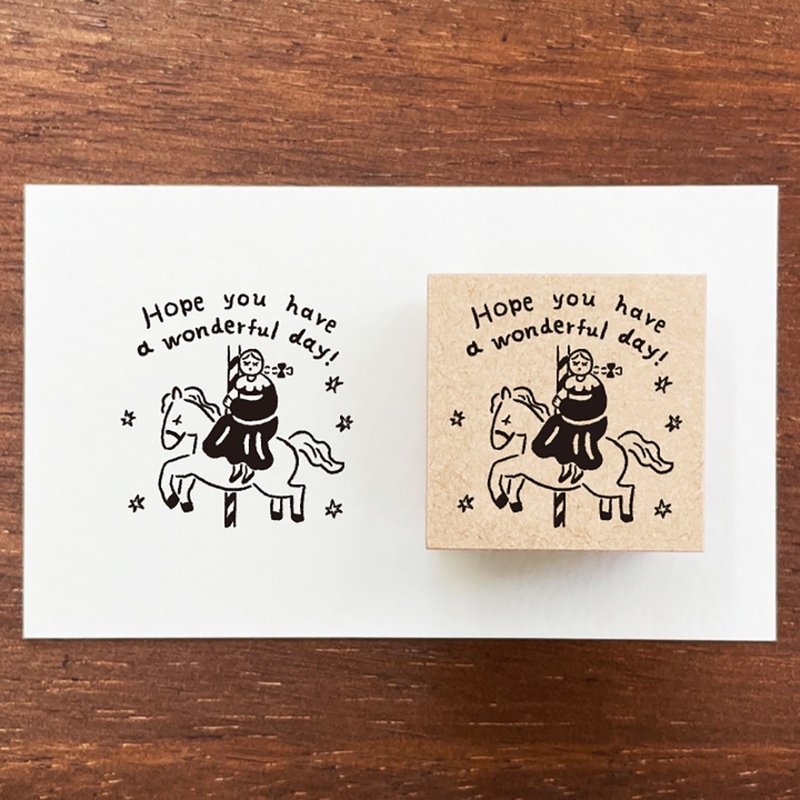 マールちゃん メッセージスタンプ Hope you have a wonderful day! ラバースタンプ 女の子 日本製 a-195 - 印章/印台 - 木頭 