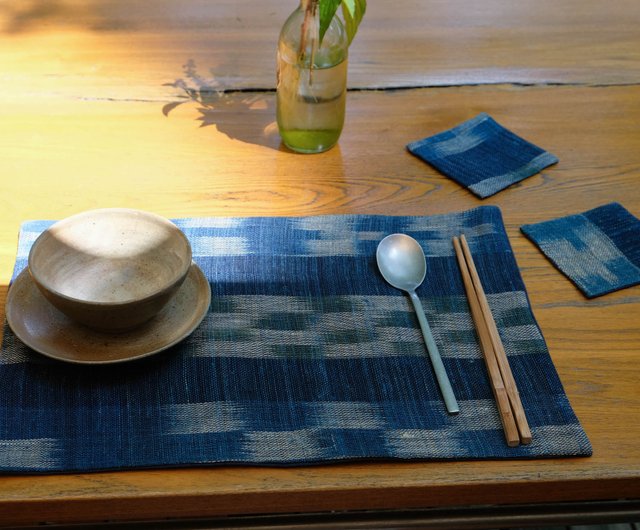 手織りリネンランチョンマット織機織りレトロ手作り新鮮な