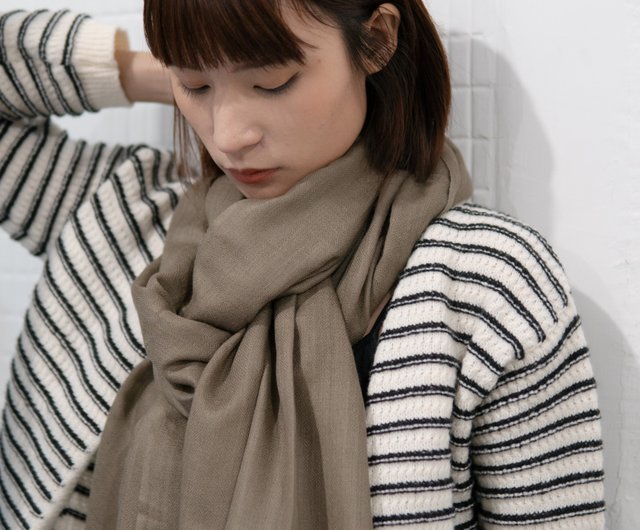 Warm props Cashmere Wool Scarf Mocha Shop Tramper Knit