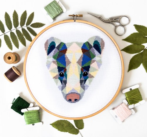 Velvet Pony Badger Cross Stitch PDF Pattern 十字繡