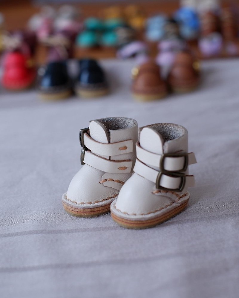 Double Straps Boots for dolls (blyte/lati yellow/obi22/monst) - Leather Goods - Genuine Leather Multicolor