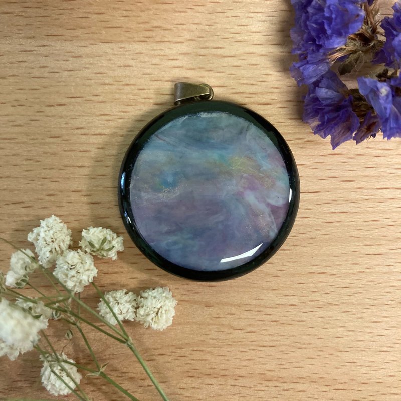 再生項鏈吊墜-紫藍暈染 NP005 - 項鍊 - 木頭 